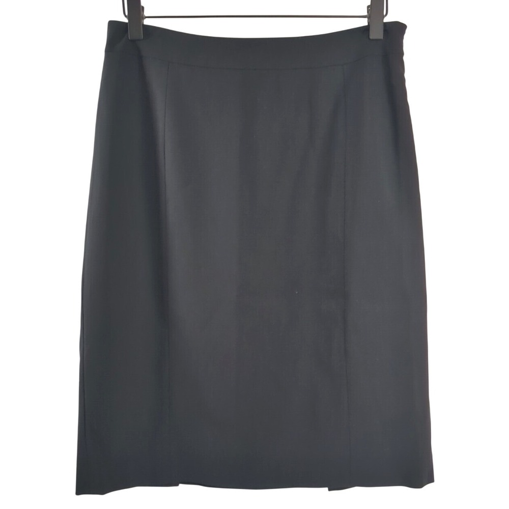 Lafayette 148 Women's Straight Midi Skirt Sz 6‎ Black Careerwear Office Lined